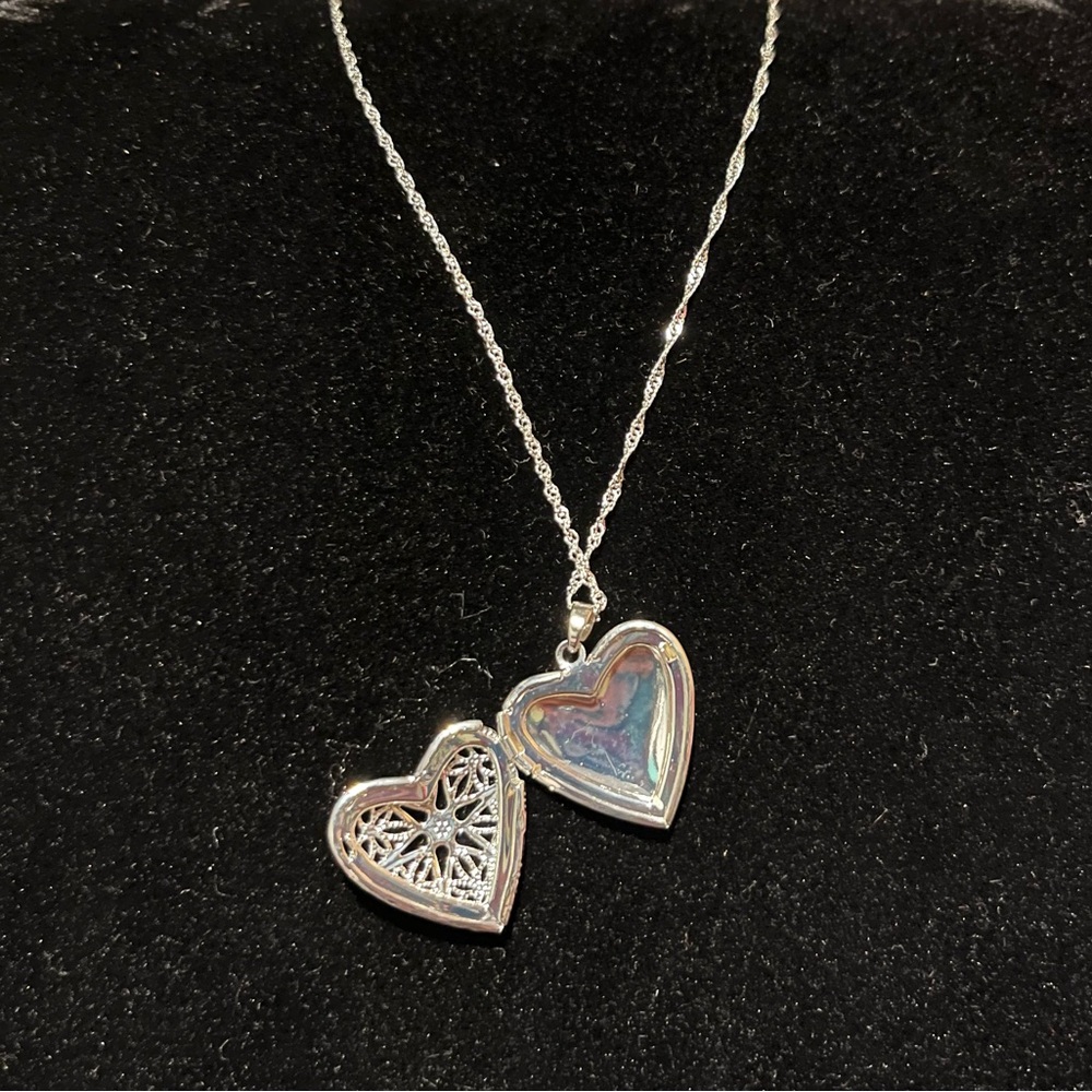 Silver Heart Locket Necklace
